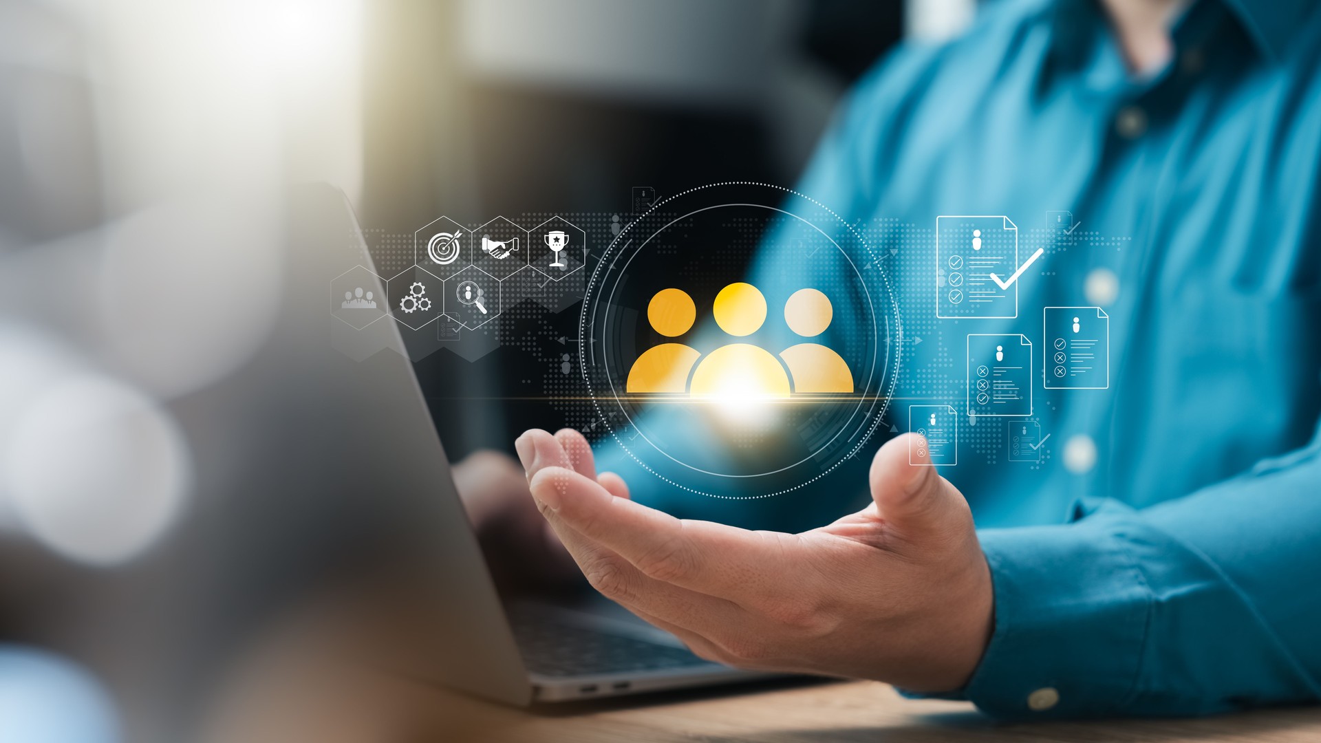 HRM human resource management, job application, job interview recruitment Find human resources.